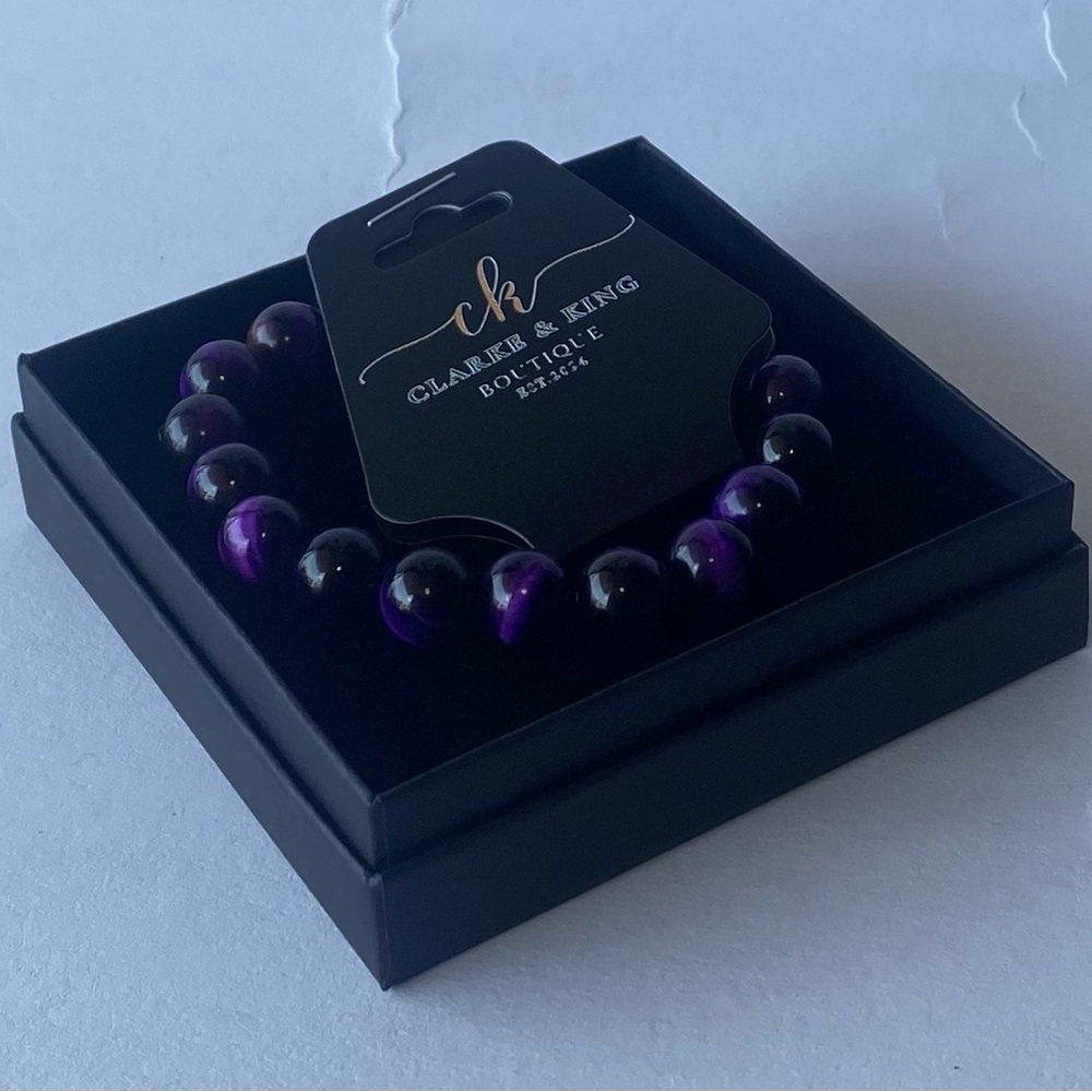Purple Tiger Eye Bracelet 10 mm